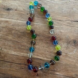 clear colorful ball necklace